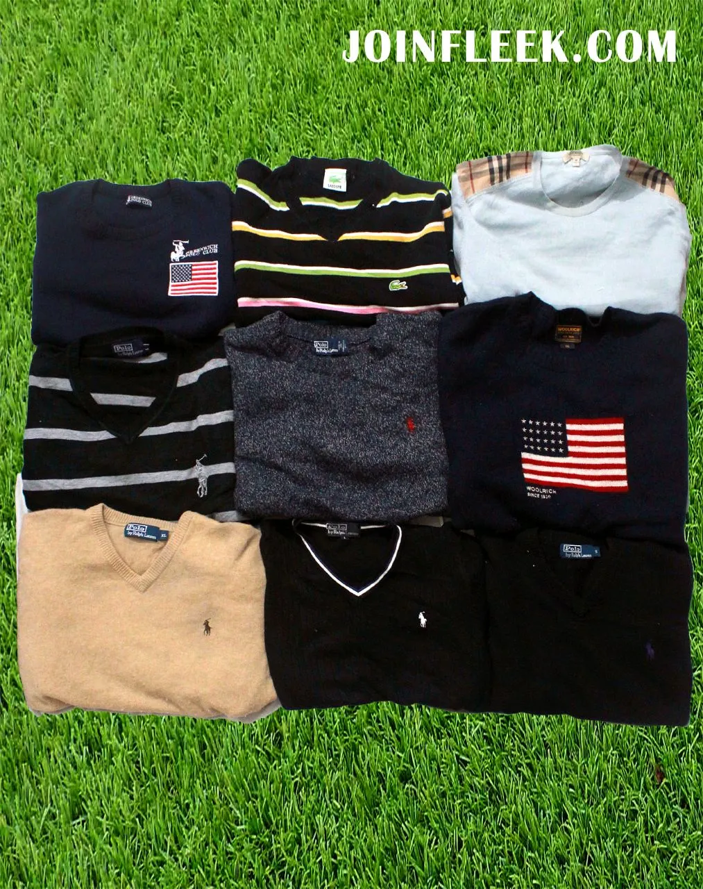 Polo Ralph Lauren, Lacoste, Tommy, Burberry, and others sweater 50 pieces Bundle