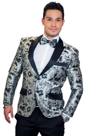 "Amsterdam" Silver Tuxedo Jacket