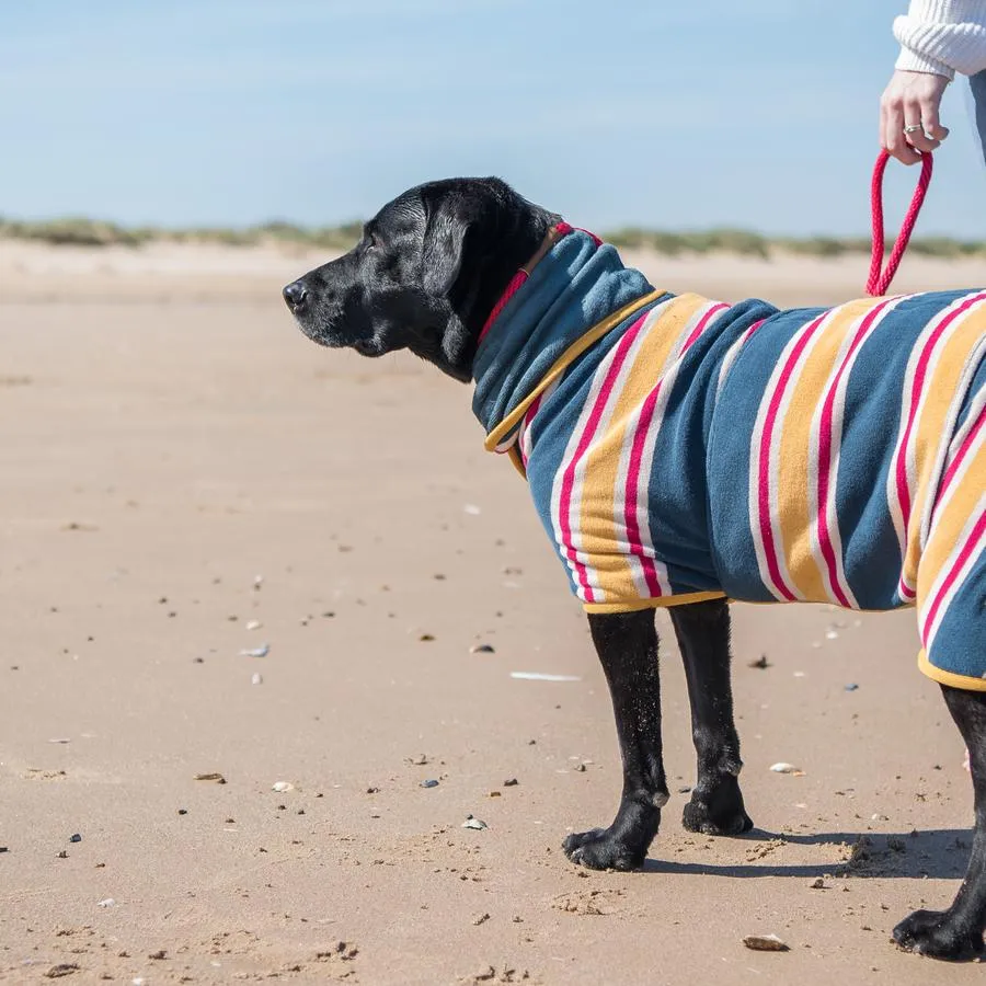 Ruff and Tumble Dog Drying Coat - Beach Stripe