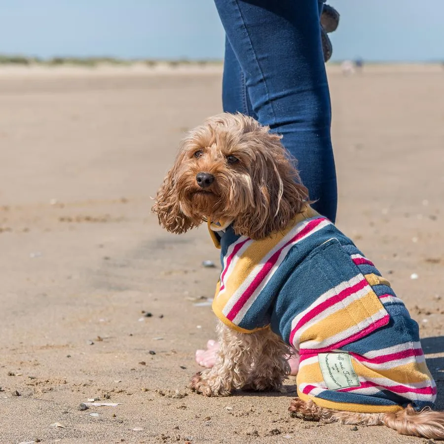 Ruff and Tumble Dog Drying Coat - Beach Stripe