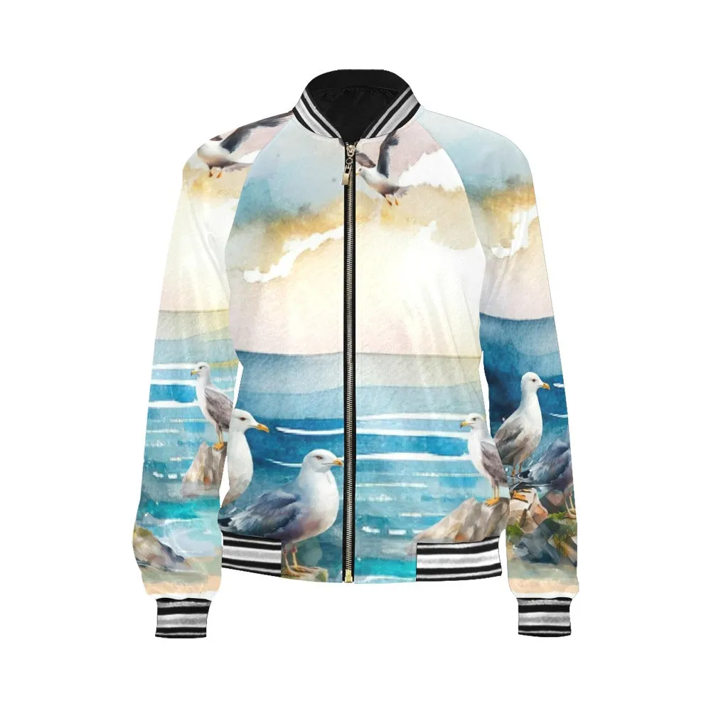 Seascape Bomber Jacket for Women