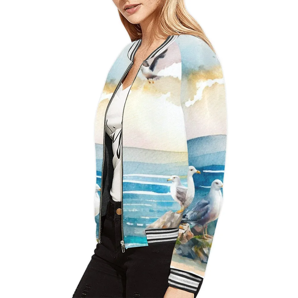 Seascape Bomber Jacket for Women