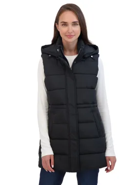 Sebby Collection Women's Puffer Vest With Drawstring Waist