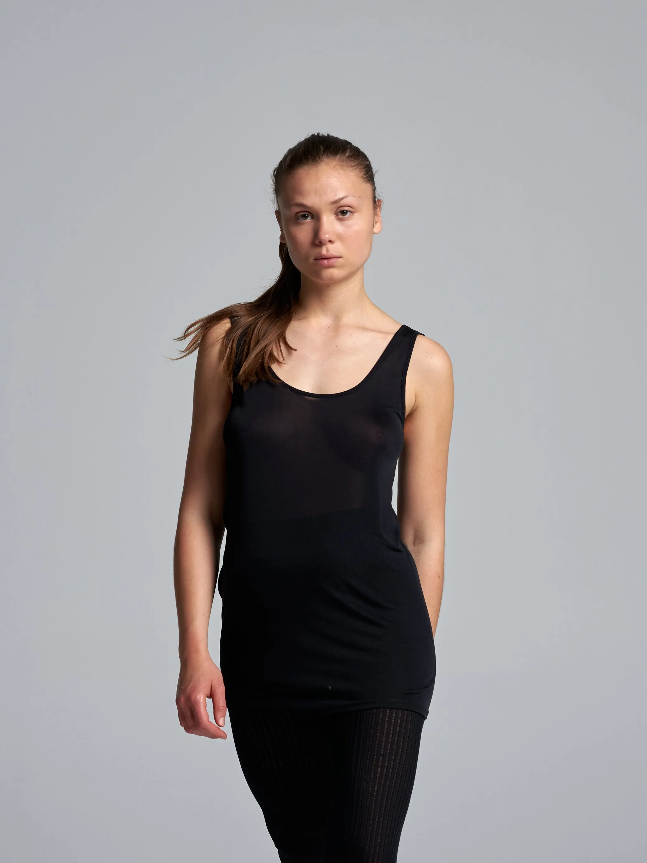 Sheer Tank | Silk - Black