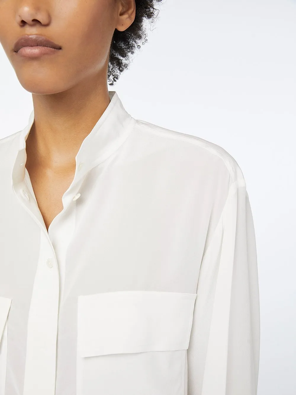 Silk Clean Safari Shirt -- Off White