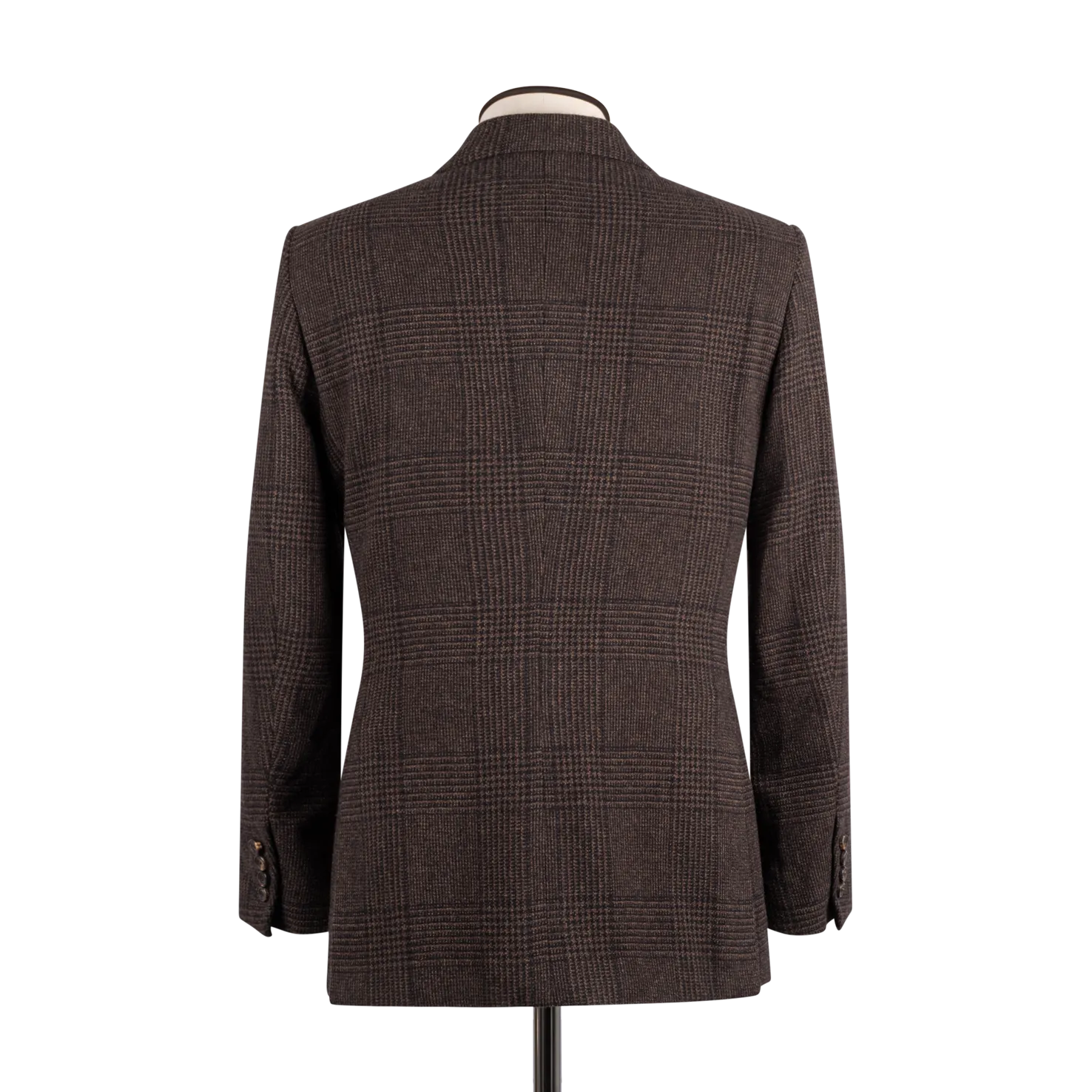 Single Breasted Notch Lapel Jacket in Chocolate Brown Glen Check