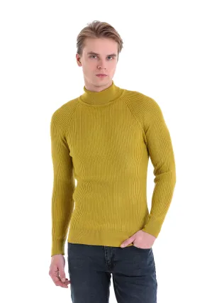 Slim Fit Olive Turtleneck Sweater