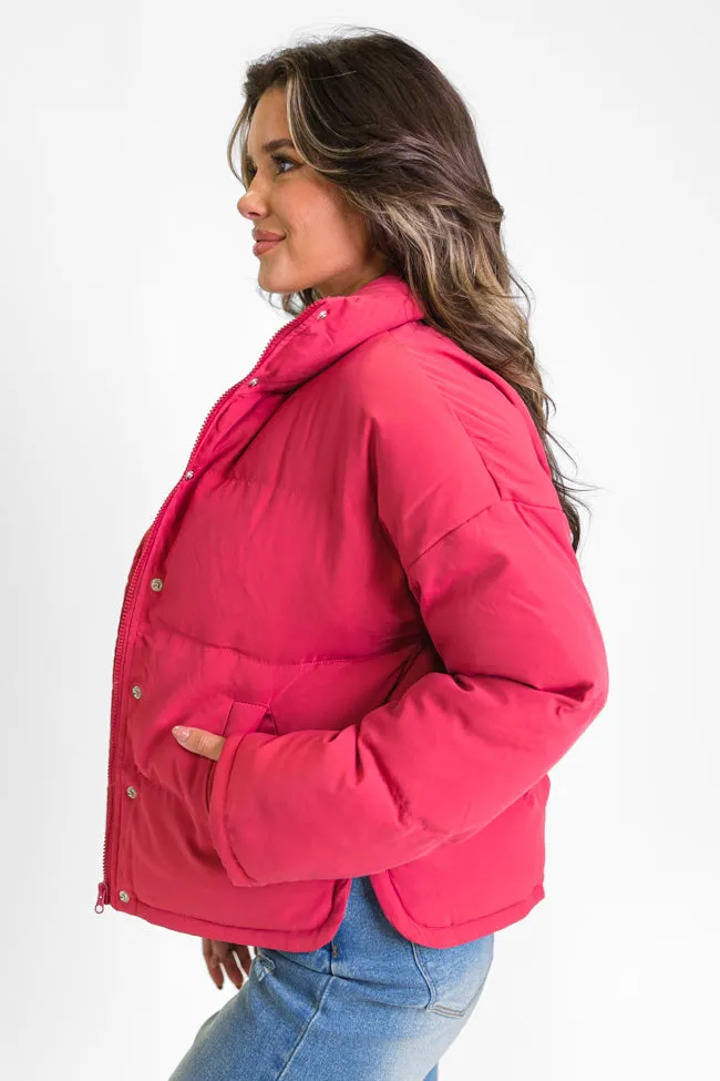 Snow Problem At All Magenta Puffer Jacket FINAL SALE