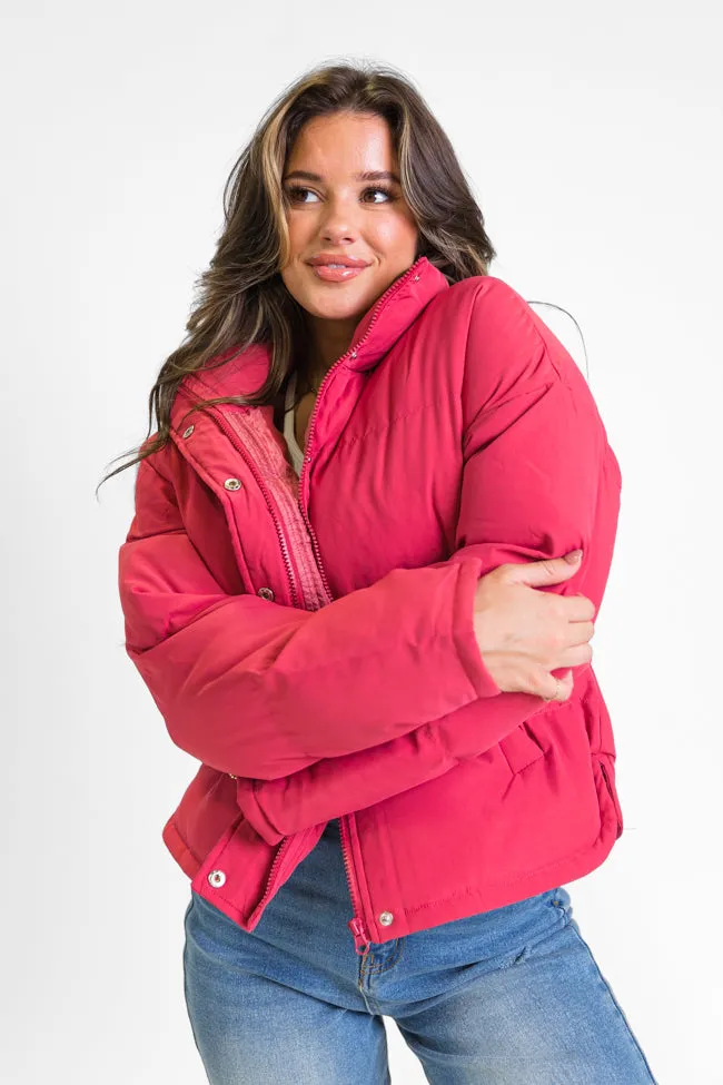 Snow Problem At All Magenta Puffer Jacket FINAL SALE