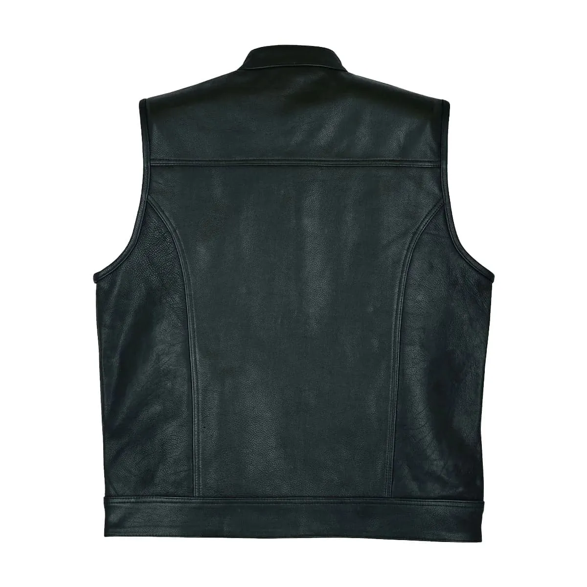 Sons of Anarchy Mens Motorcycle Premium Leather Vest Waistcoat Black