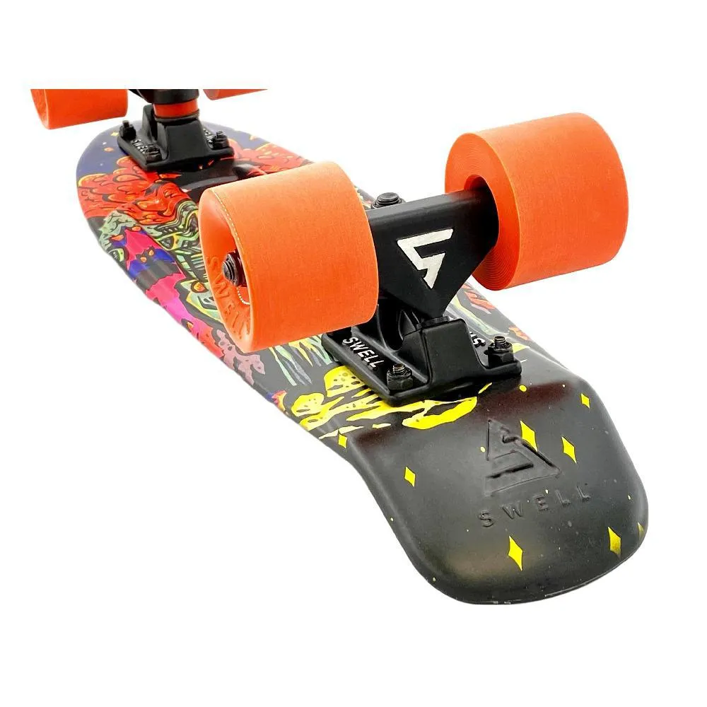 Swell 22" Complete Tiki Volcano Black Orange Mini Skateboard