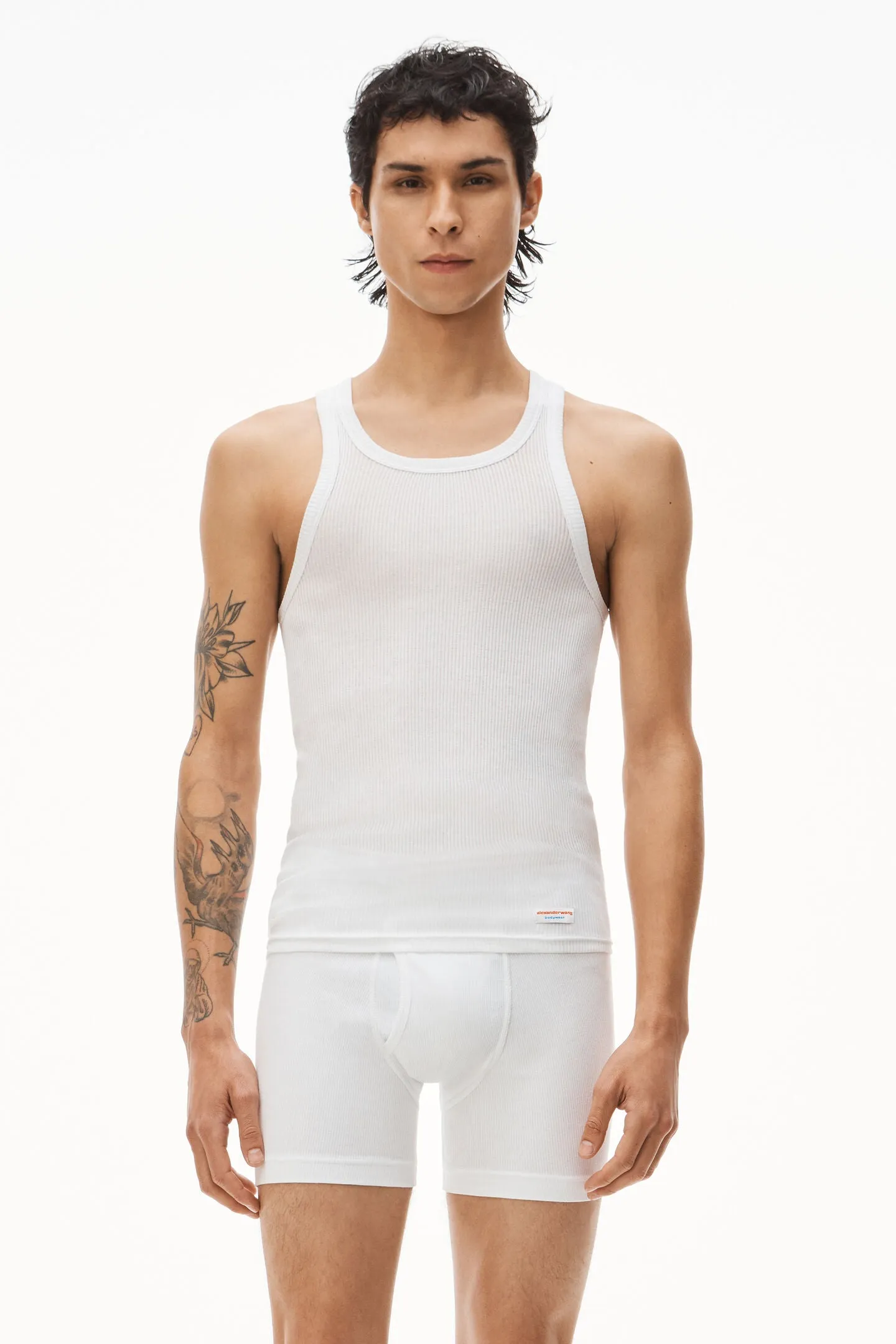 TANK | WHITE COTTON RIBBED  | AW