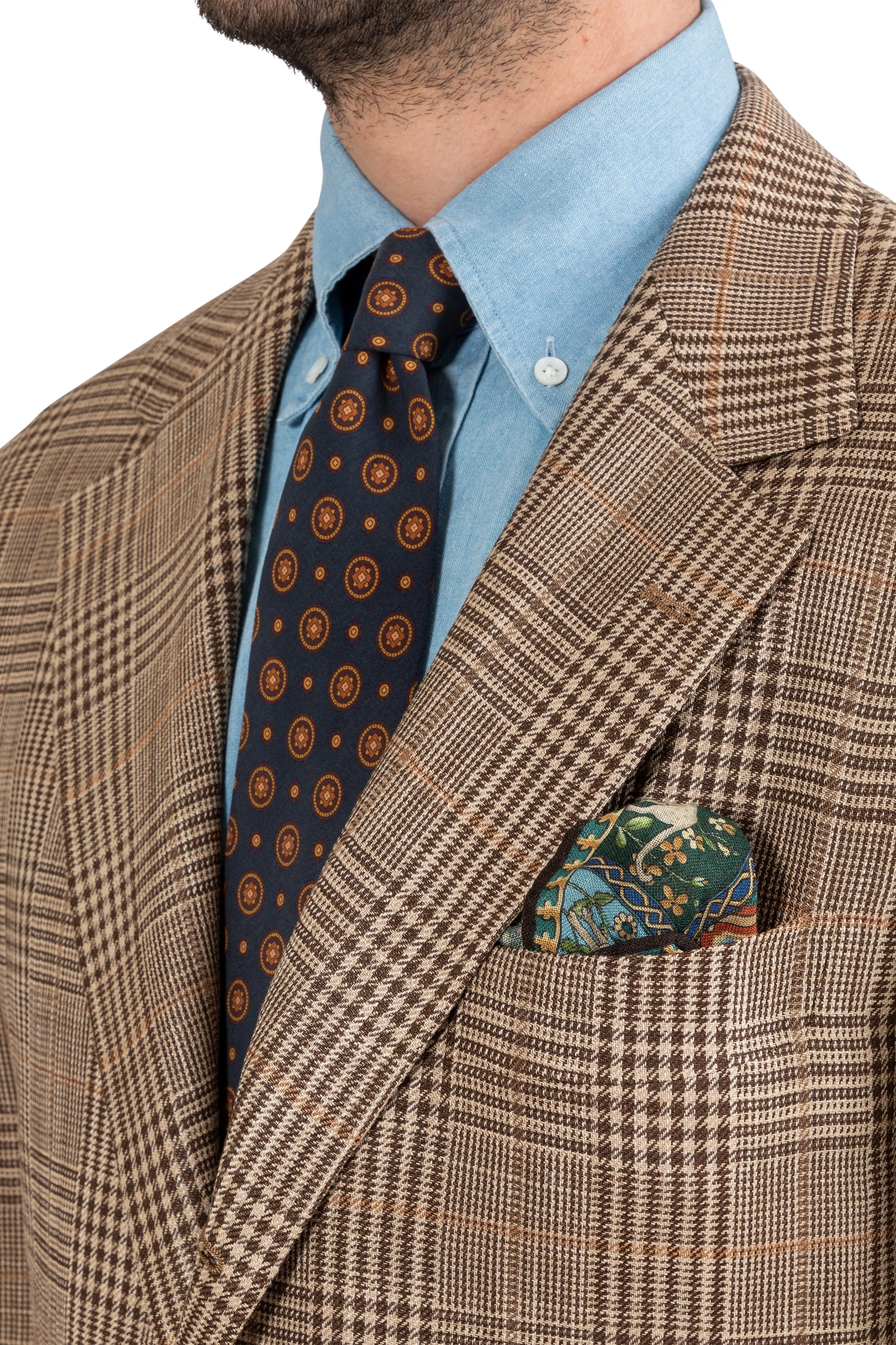 The Armoury Model 15 Brown Zegna Silk Glen Check Sport Coat