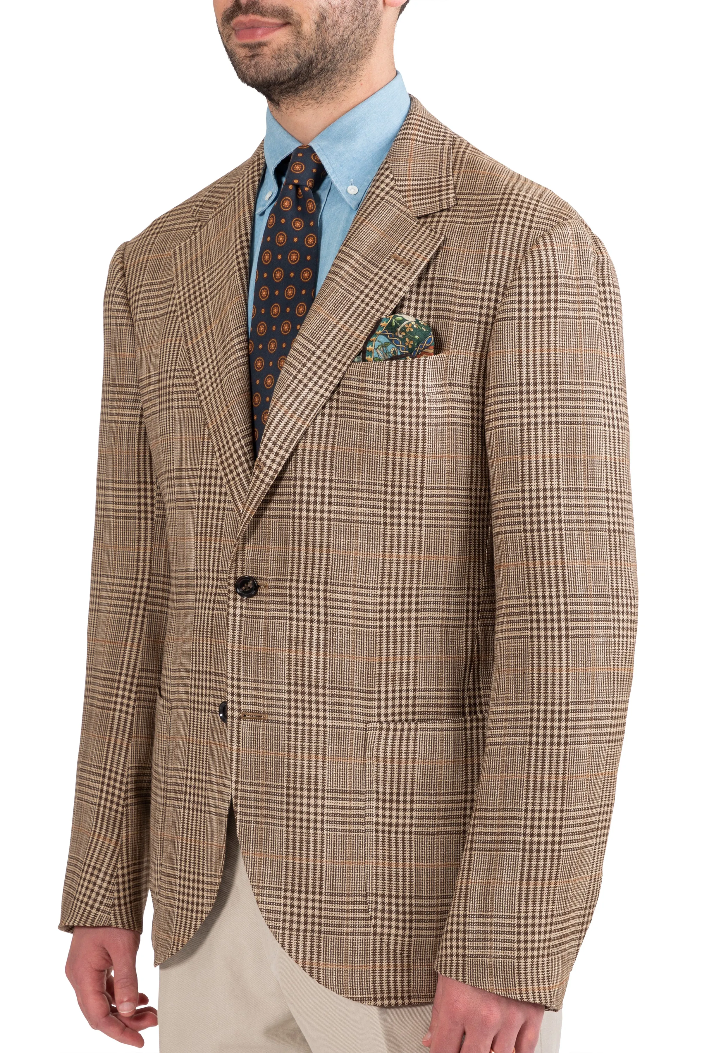 The Armoury Model 15 Brown Zegna Silk Glen Check Sport Coat