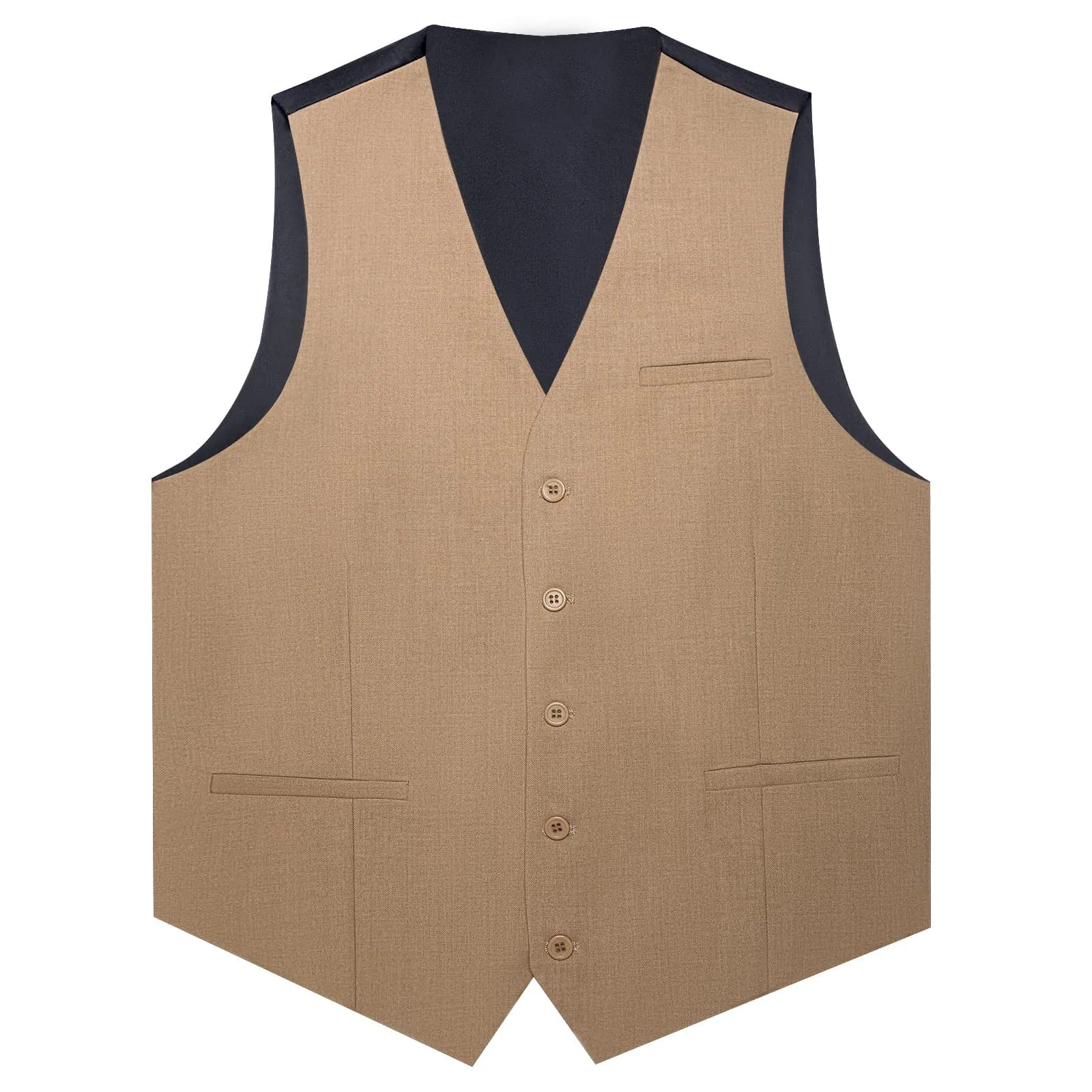 Ties2you Work Vest Pale Taupe Brown Solid Silk Mens Dress Tuxedo Vest for Business