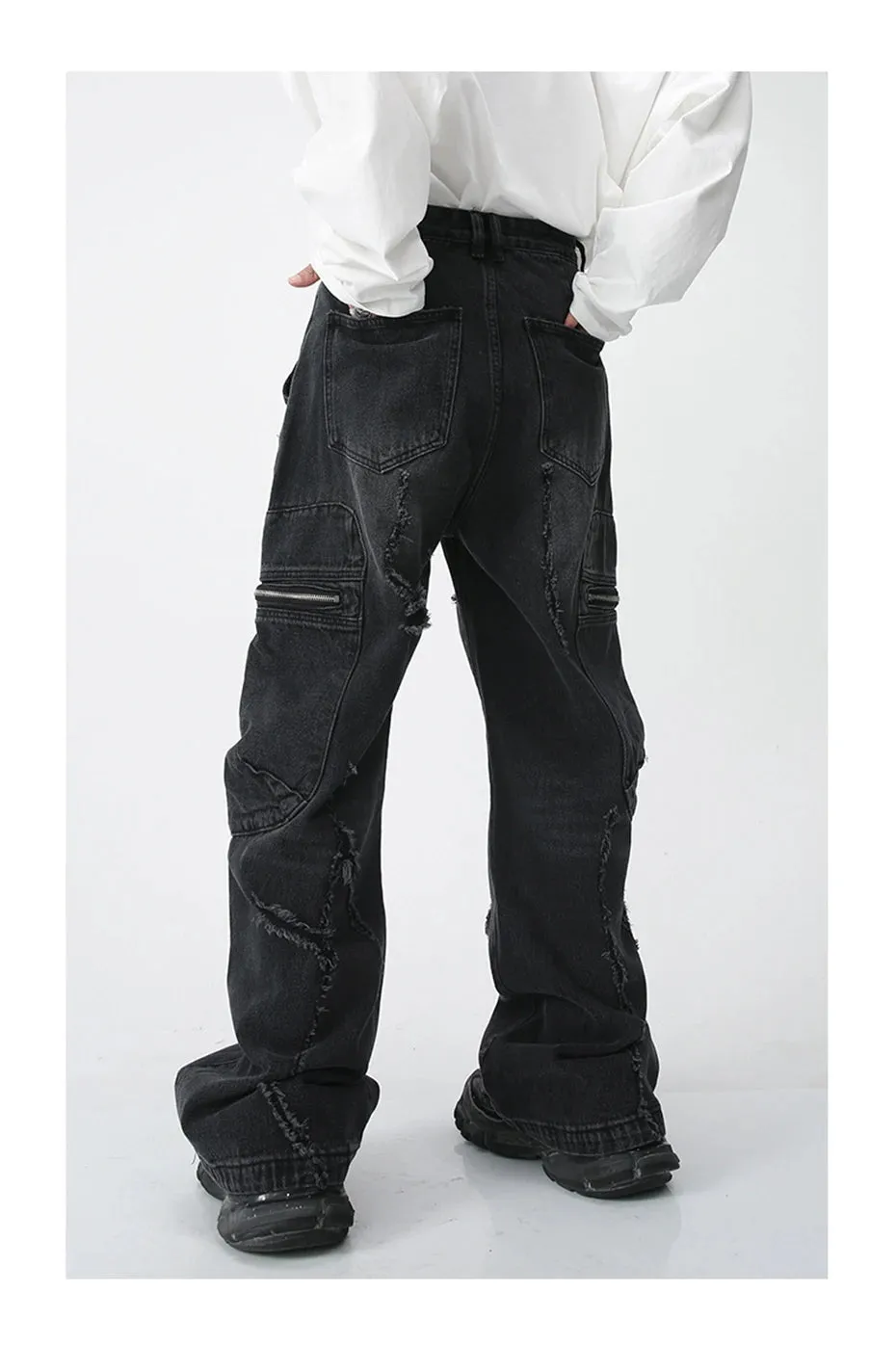 Torn Loose Fit Cargo Jeans