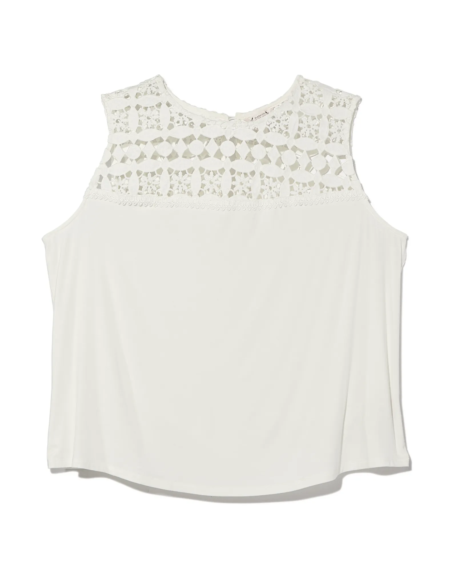 Tory Tank with Crochet Detail | White