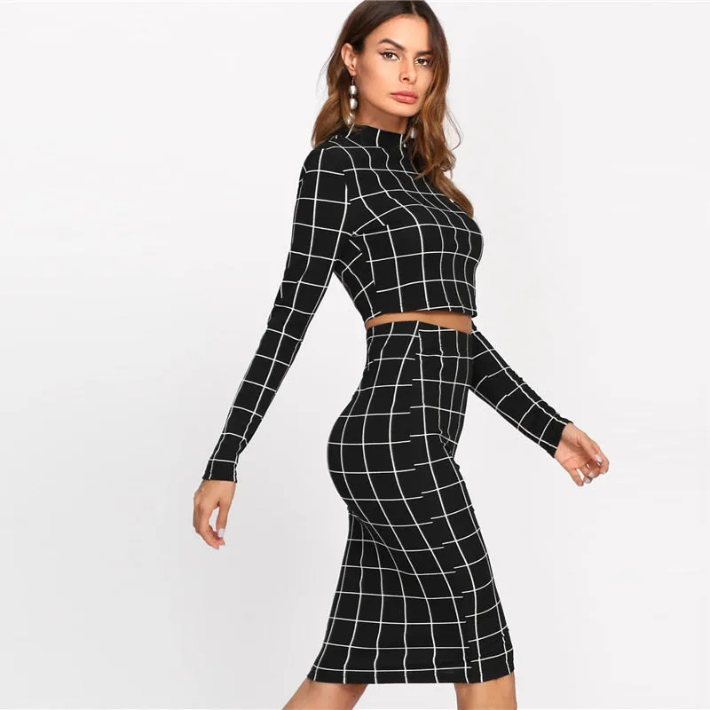 VenusFox Elegant 2 Piece Crop Top & Pencil Skirt