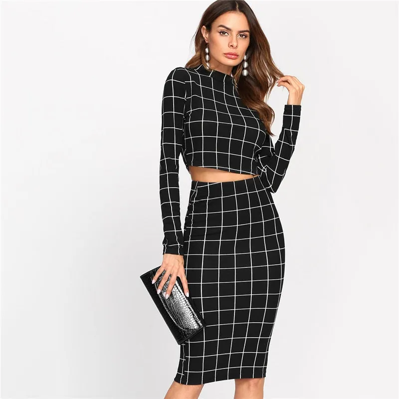 VenusFox Elegant 2 Piece Crop Top & Pencil Skirt