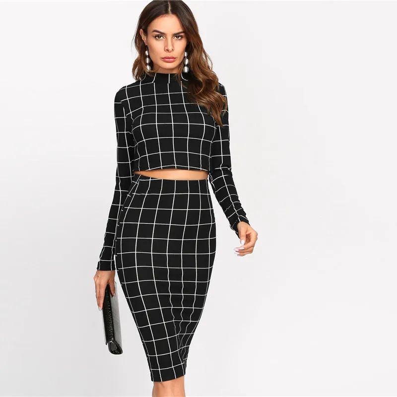 VenusFox Elegant 2 Piece Crop Top & Pencil Skirt