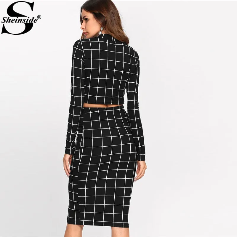 VenusFox Elegant 2 Piece Crop Top & Pencil Skirt