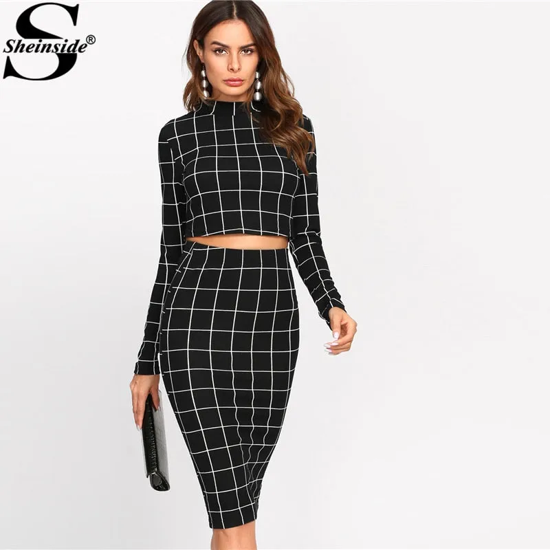 VenusFox Elegant 2 Piece Crop Top & Pencil Skirt