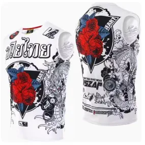 Vszap Rose VTT009 Muay Thai Boxing Dry Tech Vest Tank Top S-4XL White