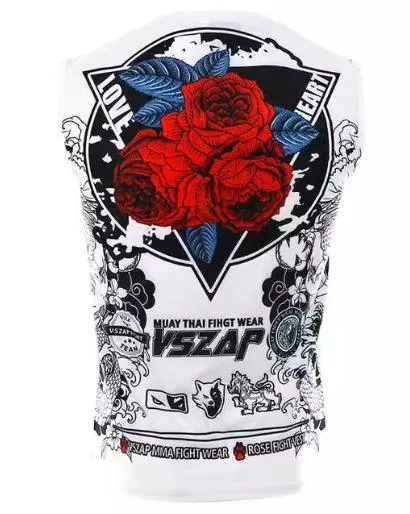 Vszap Rose VTT009 Muay Thai Boxing Dry Tech Vest Tank Top S-4XL White