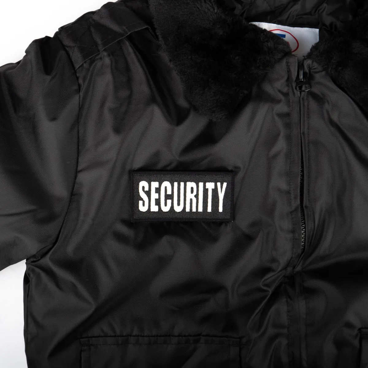 Watch-Guard Bomber Jacket (Black) with Reflective Security ID