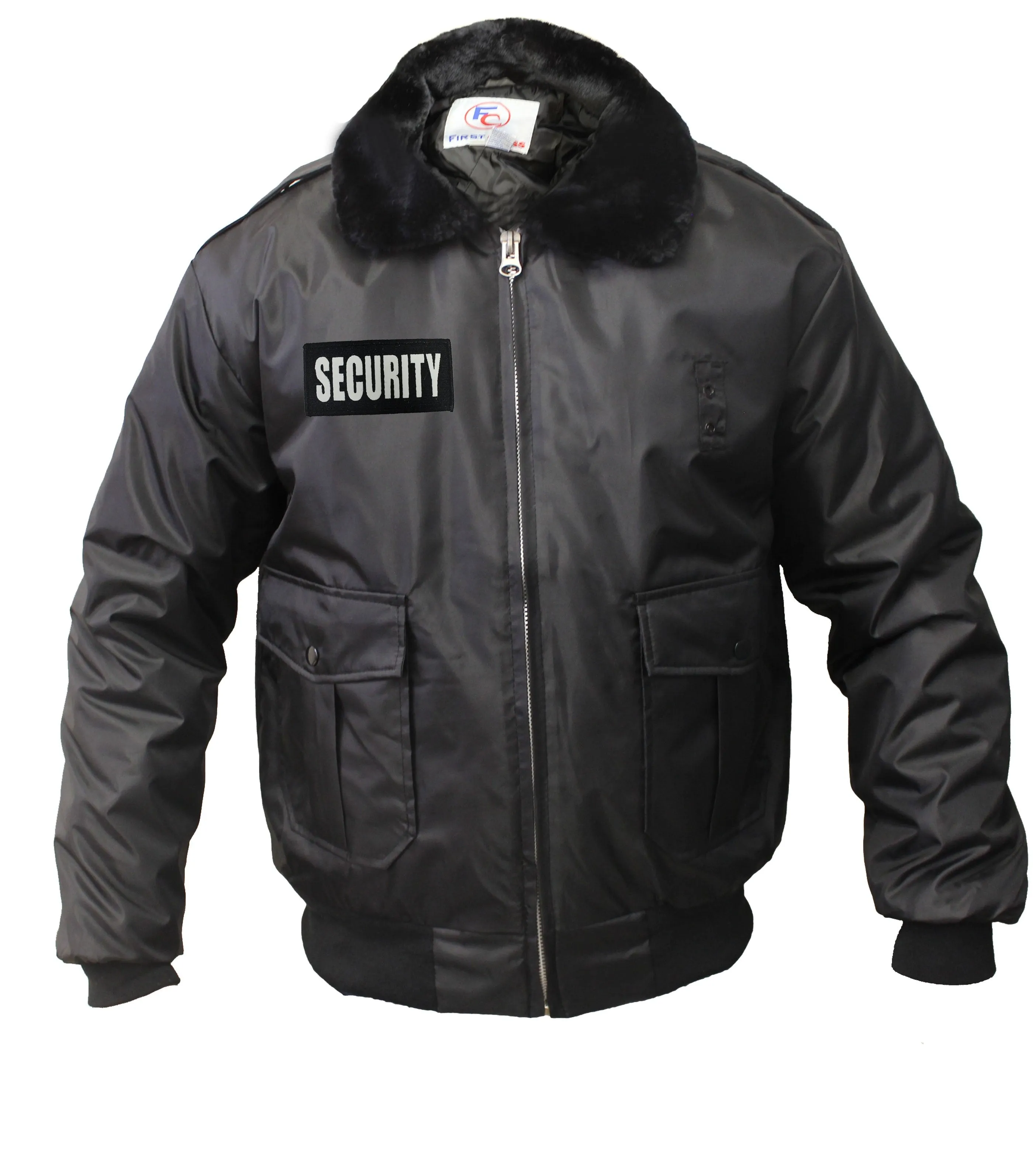 Watch-Guard Bomber Jacket (Black) with Reflective Security ID