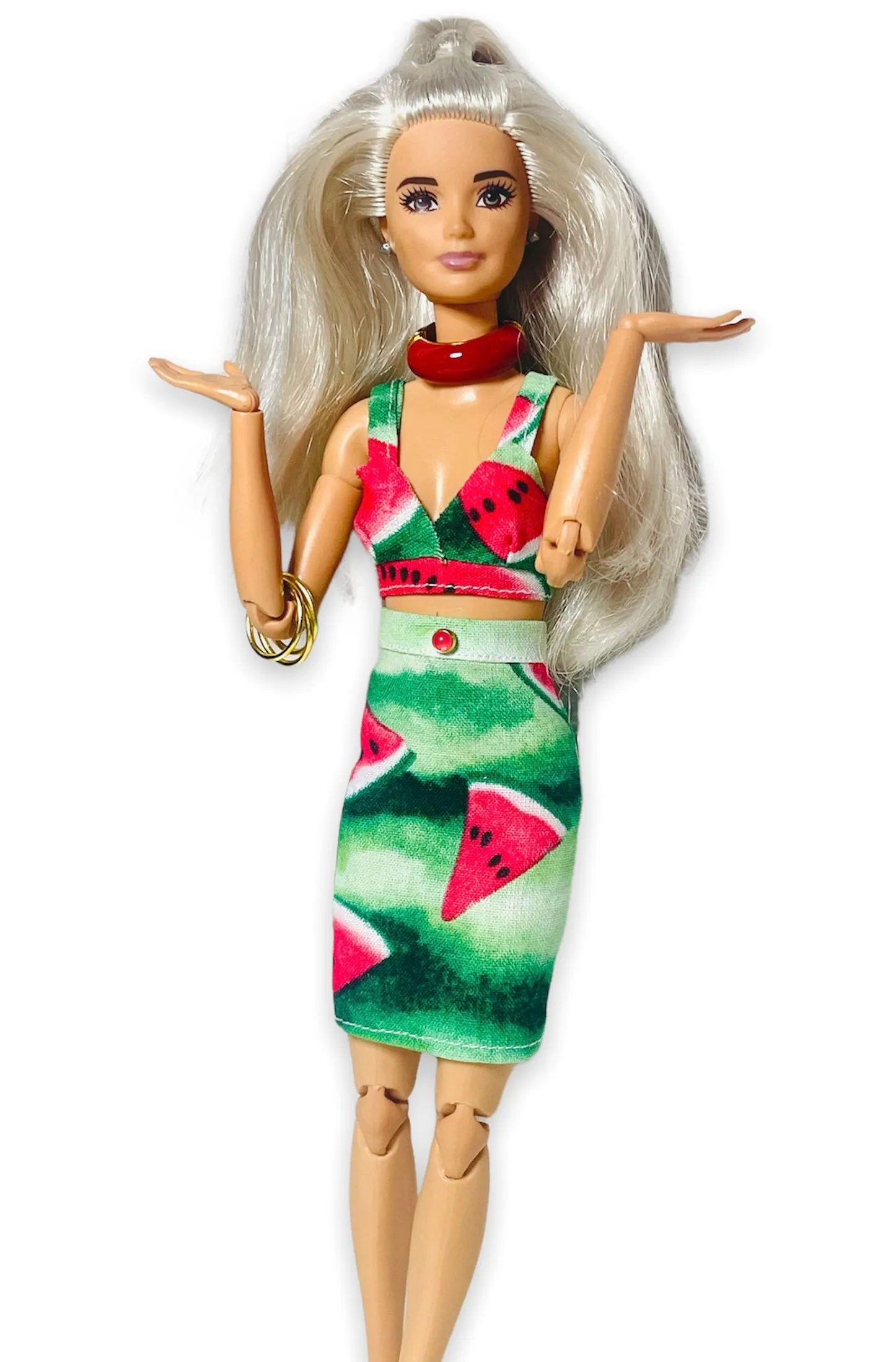 Watermelon skirt for barbie doll