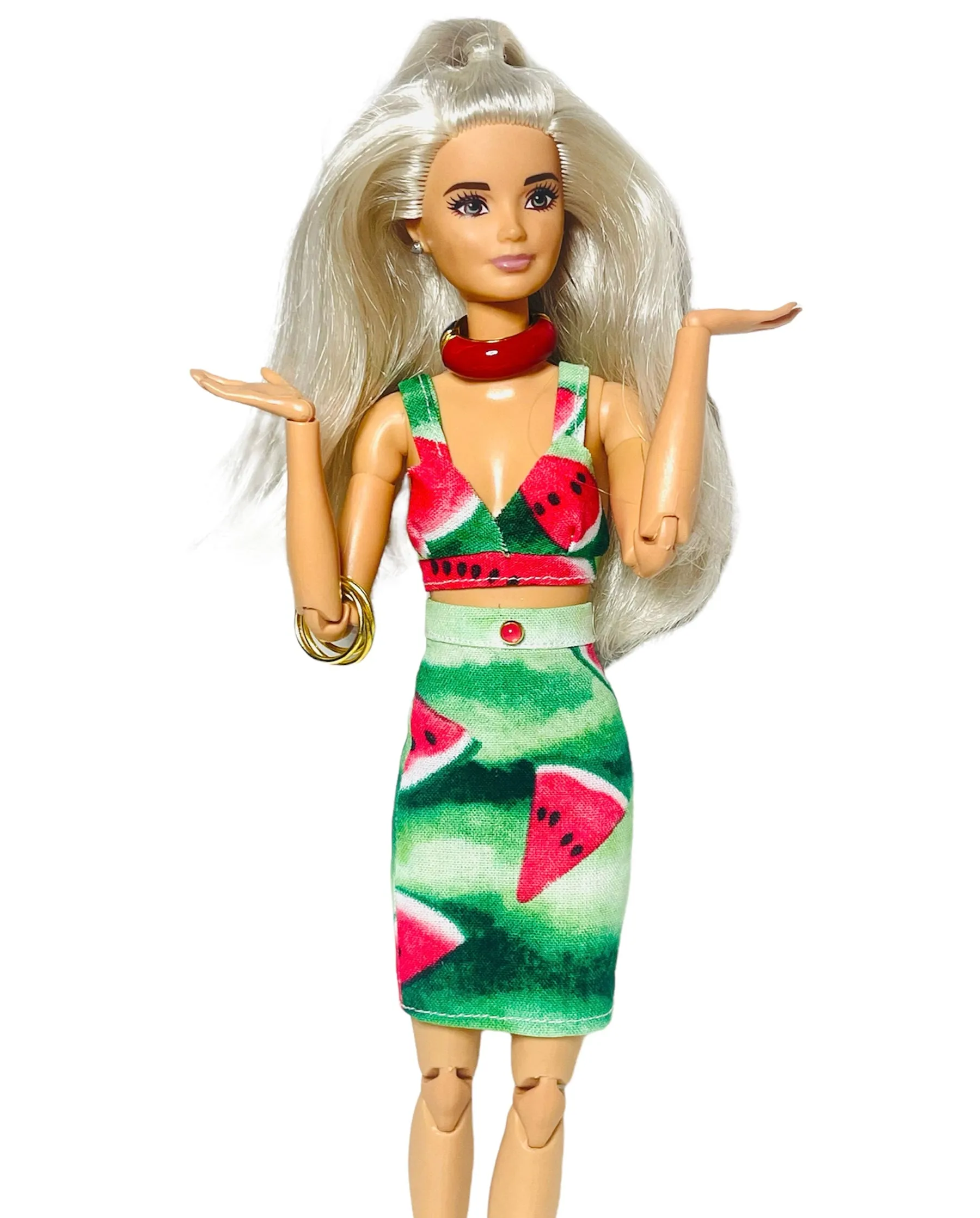 Watermelon skirt for barbie doll