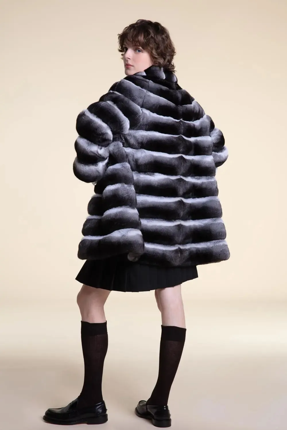 Women chinchilla coat