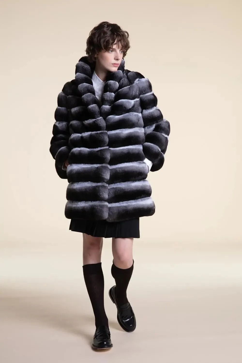 Women chinchilla coat