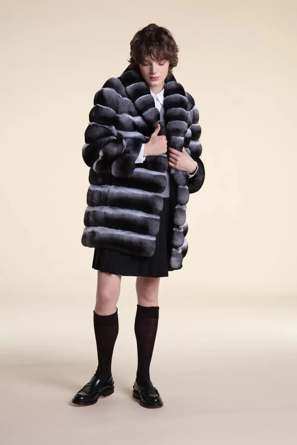 Women chinchilla coat