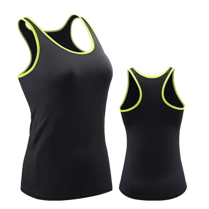 Women's Sports Vest Quick Drying Shirts Fitness Tank Tops Activewear Workout T-shirt Running Gym Clothing Jogging Yoga Clothes