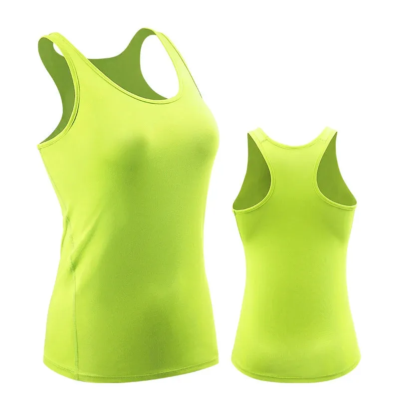 Women's Sports Vest Quick Drying Shirts Fitness Tank Tops Activewear Workout T-shirt Running Gym Clothing Jogging Yoga Clothes