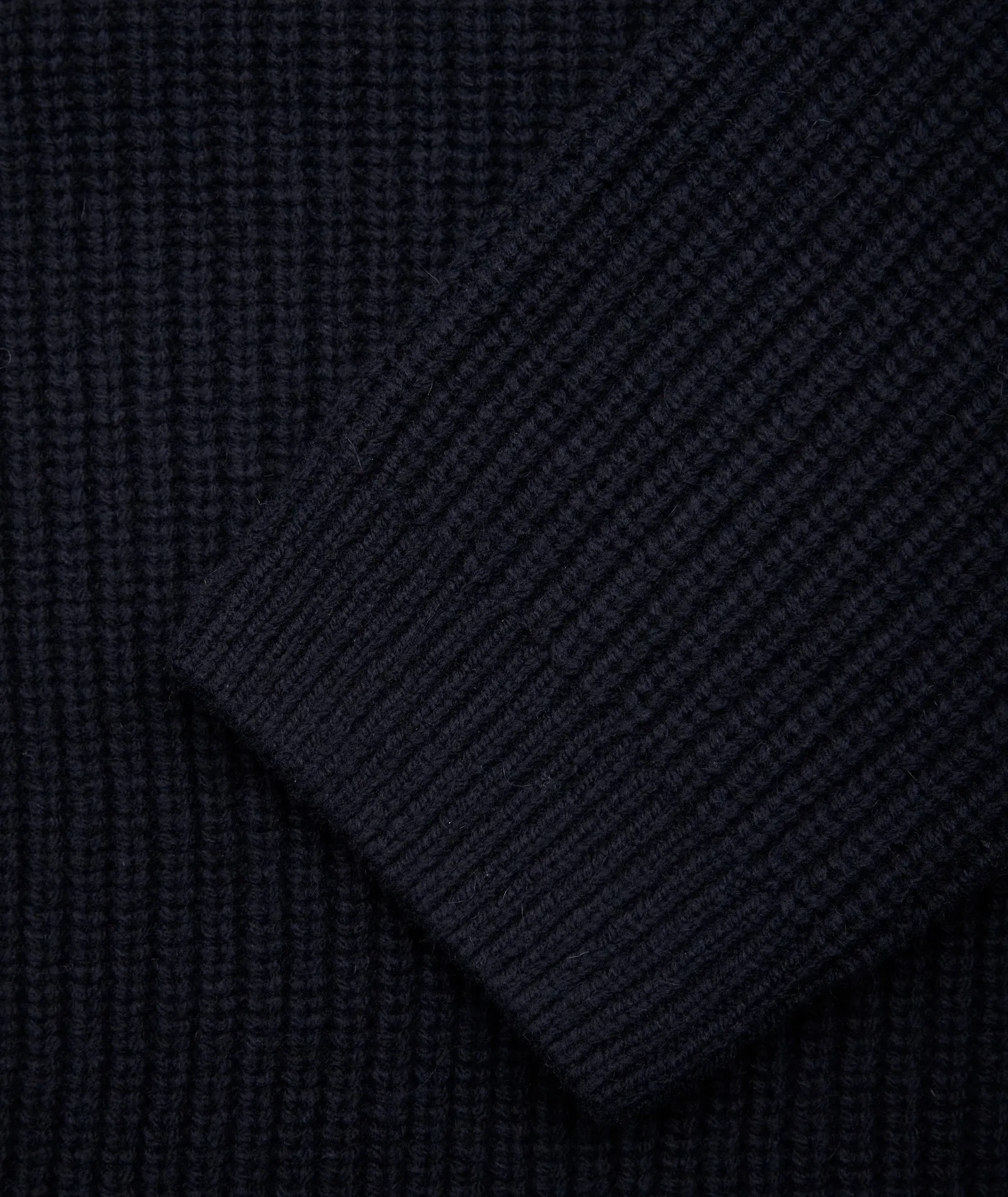 Wool Knit Cardigan - Navy