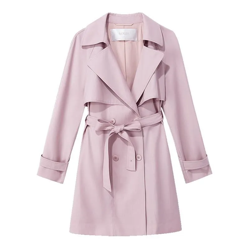 Worsted Woolen Mid-length Women Trench Coat