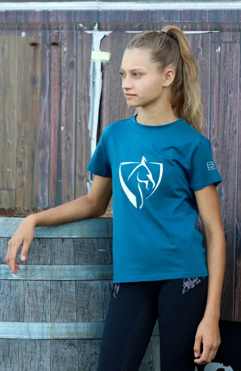 Youth BARE Silver Logo T-Shirt - Petrol