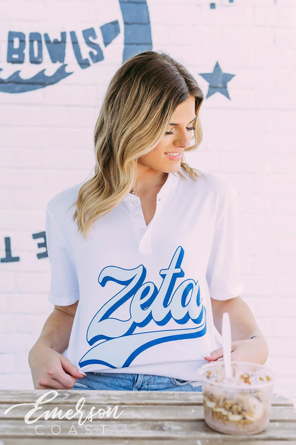 Zeta Tau Alpha PR Henley Tee