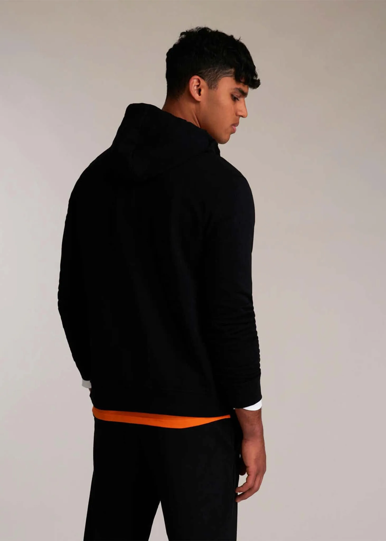 Zip through hoodie - jet black