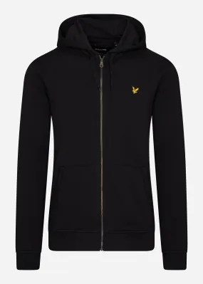 Zip through hoodie - jet black